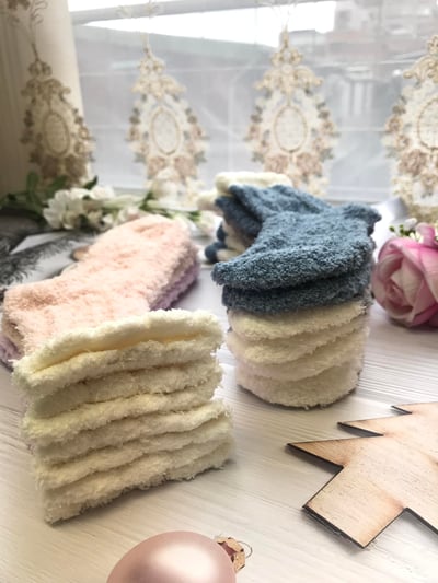 毛絨繽紛保暖長襪(五入一組)4