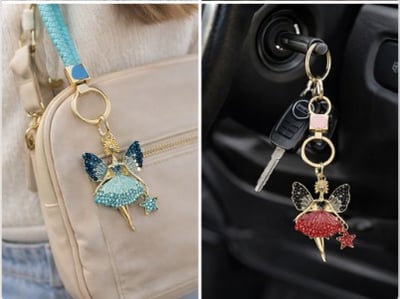 水鑽芭蕾舞天使鑰匙圈1