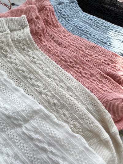 日系菱格紋淺口襪(一組5色)2