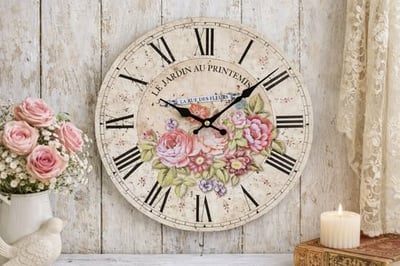 Isabelle Rose系列-木質玫瑰掛鐘2