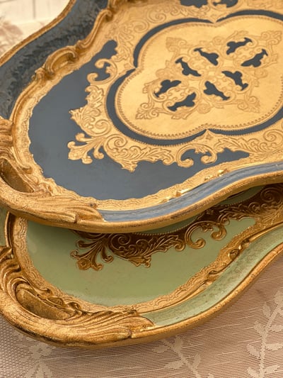 義大利佛羅倫斯手工圖騰橢圓托盤5