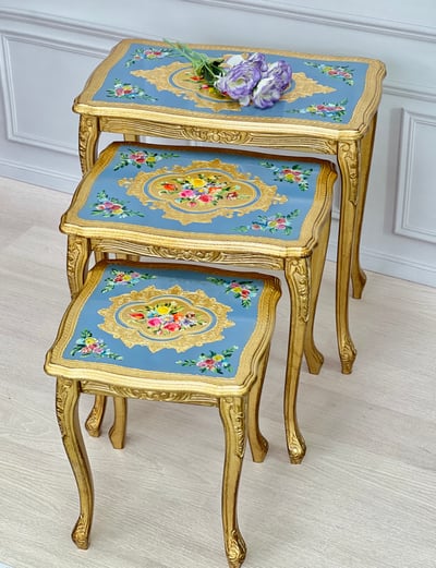 義大利佛羅倫斯手工復古平面三層桌3