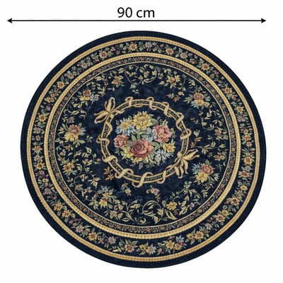 玫瑰圖騰圓形地墊7