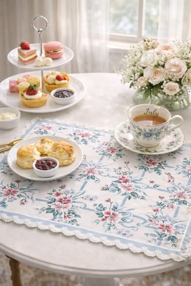 彩繪玫瑰蕾絲餐墊1