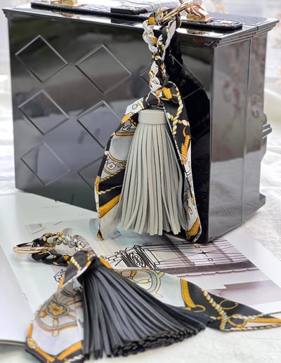 絲巾荔枝紋流蘇包包掛件/掛飾4