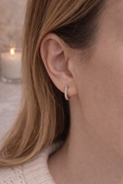 法式菱形三鑽耳環/滿鑽耳環｜單只3