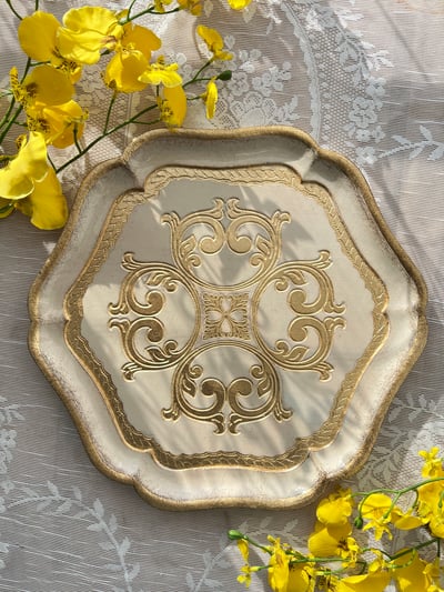 義大利佛羅倫斯手工六邊圖騰茶盤4