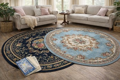 玫瑰圖騰圓形地墊6