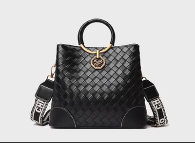 時尚托特編織手提包(附寬版肩背帶)2