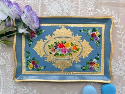 義大利佛羅倫斯手工長方小茶盤3