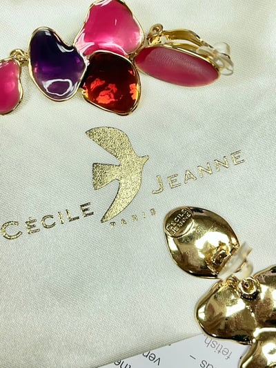 C&J 夾式花瓣垂墜耳環5