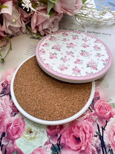 小玫瑰陶瓷杯墊4