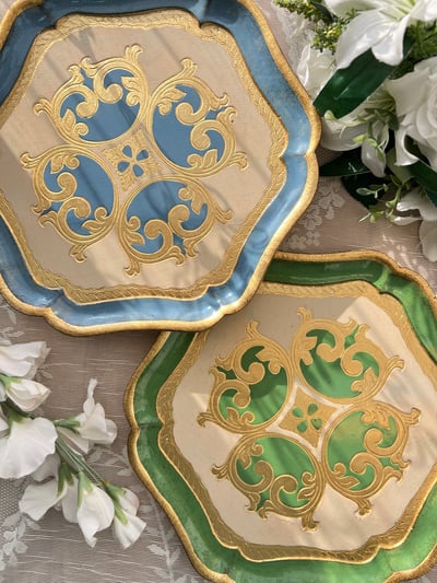 義大利佛羅倫斯手工六邊圖騰茶盤3