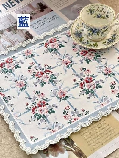 彩繪玫瑰蕾絲餐墊2