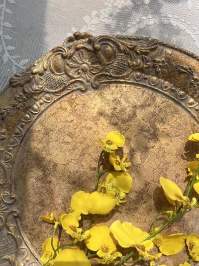 義大利佛羅倫斯手工復古圓形托盤/餐盤裝飾墊3