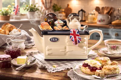 英國造型壺-白色英國莊園午宴Aga壺(大)British Sunday Lunch Aga Style1