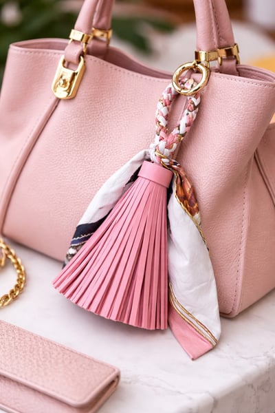 絲巾荔枝紋流蘇包包掛件/掛飾4