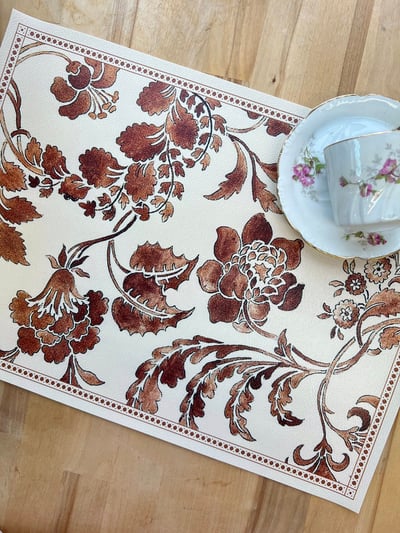 花卉皮革隔熱墊5