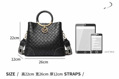 時尚托特編織手提包(附寬版肩背帶)9