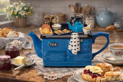 英國造型壺-中藍色英國莊園午宴Aga壺(大)Sunday Lunch Aga Style1