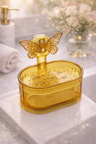 輕奢蝴蝶吸盤雙層肥皂盒4