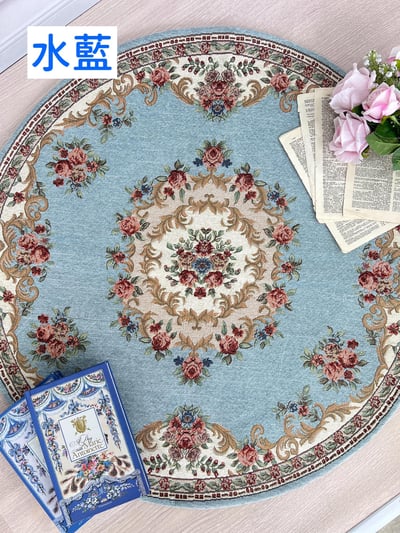 玫瑰圖騰圓形地墊3