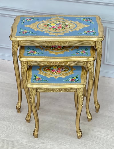 義大利佛羅倫斯手工復古平面三層桌5