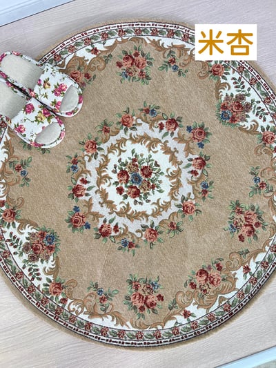 玫瑰圖騰圓形地墊2