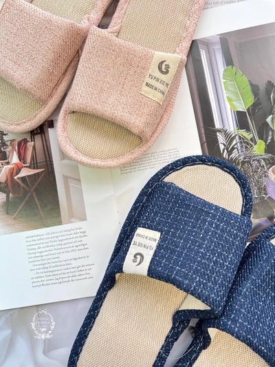 日系純色棉麻拖鞋1