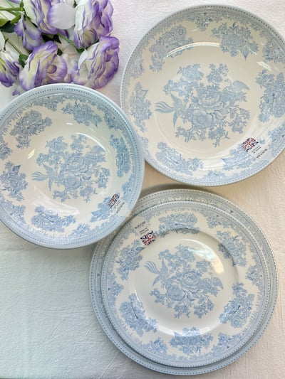 英國伯利亞洲藍玫瑰餐具系列7