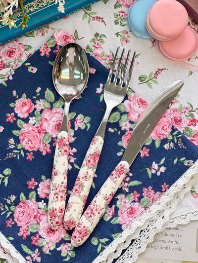 Isabelle Rose玫瑰韻致餐具系列-湯匙/叉子/餐刀2