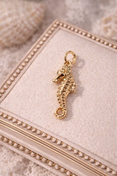 法式金色小海馬可變式吊墜1