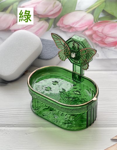 輕奢蝴蝶吸盤雙層肥皂盒3