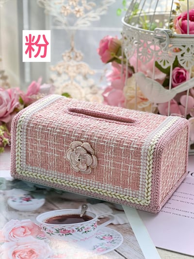 小香風毛呢硬殼面紙盒2