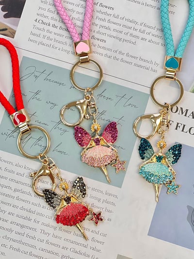 水鑽芭蕾舞天使鑰匙圈2