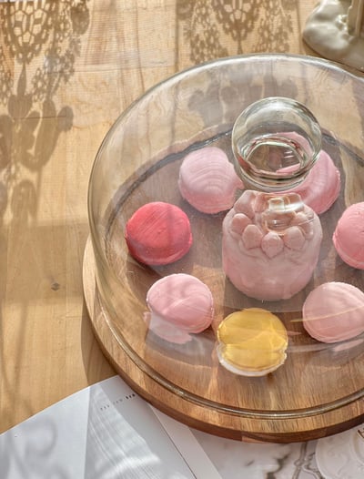 圓形玻璃罩木質展示盤3