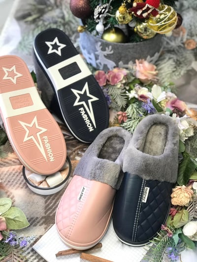 質感皮革保暖居家拖鞋4
