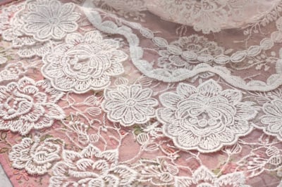 法式圓形小玫瑰蕾絲墊5