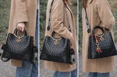 時尚托特編織手提包(附寬版肩背帶)8