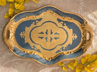 義大利佛羅倫斯手工圖騰橢圓托盤3