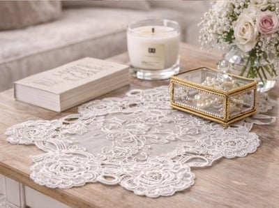 法式玫瑰蝴蝶結蕾絲墊4