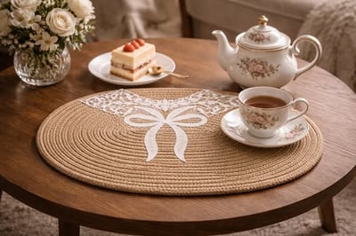 法式蕾絲棉線編織餐墊4