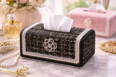 小香風毛呢硬殼面紙盒3