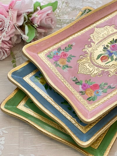 義大利佛羅倫斯手工長方小茶盤5