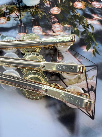 正韓飾品-大珍珠閃亮鋯石髮夾5