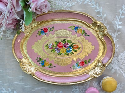 義大利佛羅倫斯手工橢圓小茶盤2