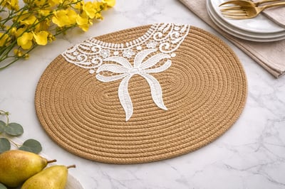 法式蕾絲棉線編織餐墊3