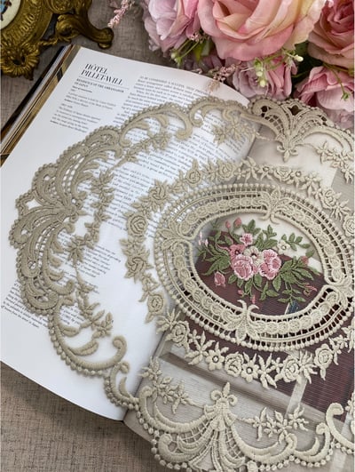 玫瑰刺繡蕾絲桌墊9