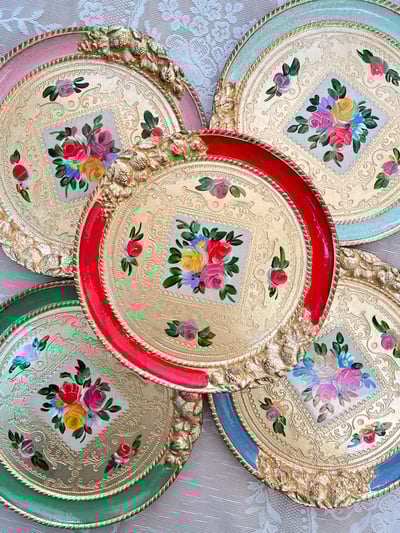 義大利佛羅倫斯手工水果圓形小茶盤6