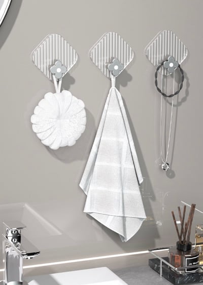 花瓣免打孔強粘掛勾(四色一組)4